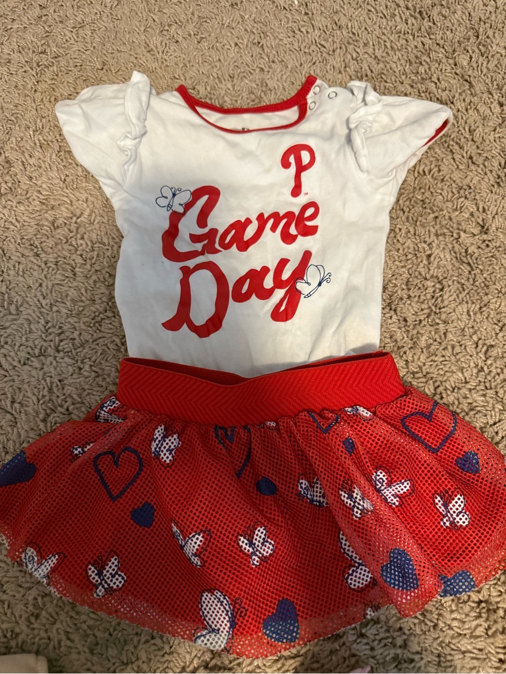 Genuine Merchandise White & Red 'Game Day' Kids Costume Set
